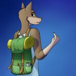  absurd_res anthro backpack canid canine canis confusedraven domestic_dog hi_res male mammal solo traveller wolf 