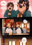  anthro brown_hair canid canine canis clothed clothing comic domestic_dog ellipsis fingers hair herpestid hi_res inner_ear_fluff male mammal meerkat rivas_(yuguni) solo spanish_text speech_bubble text translation_request tuft yuguni yuguni_(yuguni) 