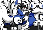  anthro big_breasts big_butt bodily_fluids breasts butt butt_grab cum cum_inside duo female fur generation_7_pokemon genital_fluids hand_on_butt huge_breasts knot knotting lycanroc male male/female midnight_lycanroc nintendo pokemon pokemon_(species) roder_vasquez skye_primis smile 