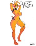  @113poppy absurd_res animatronic big_breasts breasts chica_(fnaf) duo female female/female five_nights_at_freddy&#039;s five_nights_at_freddy&#039;s_2 hi_res humanoid hybrid machine pinup poppy&#039;s69 pose robot robot_humanoid scottgames smile solo text thick_thighs toy_chica_(fnaf) yellow_body 