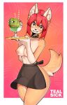  amphibian anthro apron apron_only breasts canid canine canis clothed clothing collar dessert domestic_dog female food frog fur hair heiko_(domasarts) hi_res ice_cream looking_at_viewer mammal meme mostly_nude nipple_piercing nipples pepe_the_frog piercing red_hair serving_tray smile solo spiked_collar spikes standing sundae tan_body tan_fur tealsick topless waiter wide_hips 
