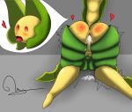  &lt;3 absurd_res after_sex after_vaginal ahegao anthro anus areola blush bodily_fluids breasts butt cum cum_drip cum_in_pussy cum_inside disembodied_head dripping female generation_5_pokemon genital_fluids green_body hi_res leavanny looking_pleasured medium_breasts nintendo pokemon pokemon_(species) pussy_juice rusoide simple_background solo sweat sweatdrop sweaty_butt tears tears_of_pleasure throbbing tongue tongue_out yellow_body 