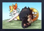  anthro anus balls blush bodily_fluids braixen breasts butt disembodied_penis female female_penetrated fur generation_6_pokemon genital_fluids genitals grass head_tuft hi_res iniquity inner_ear_fluff interspecies looking_pleasured lying male moan multicolored_body multicolored_fur nintendo on_front onomatopoeia open_mouth orange_body orange_eyes orange_fur pawpads penetration penis plant pokemon pokemon_(species) pokephilia pussy pussy_juice sex short_stack sky solo sound_effects sweat sweatdrop tail text thick_tail tongue tuft white_body white_fur yellow_body yellow_fur 