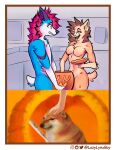  anthro bait_and_switch bat_(object) blue_body blue_fur breasts brown_body brown_fur canid canine canis cheems dark_brown_hair deer dick_in_a_box digital_media_(artwork) dogelore domestic_dog duo featureless_breasts featureless_crotch female food fruit fur hair halloween holidays humor implied_handjob jack-o&#039;-lantern laugh lazylynxboy male male/female mammal nude obscured_handjob open_mouth petting petting_head plant pumpkin red_hair shiba_inu shocked_expression simple_background spitz tail white_body white_fur 