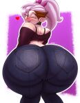  &lt;3 absurd_res amity_blight big_butt blep bottomwear butt clothed clothing denim denim_bottomwear denim_clothing disney female hi_res huge_butt humanoid jeans looking_at_viewer n-kosi not_furry pants solo the_owl_house thick_thighs tongue tongue_out 