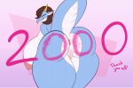  2023 animated anthro anus big_breasts big_butt blue_body blue_scales breasts brown_hair bumping butt digital_media_(artwork) dragon english_text eyes_closed female genitals geometric_background hair horn huge_breasts huge_butt mammal nipples non-mammal_breasts non-mammal_ears non-mammal_hair non-mammal_nipples non-mammal_pussy non-mammal_teats nude pussy scales scalie simple_background sjevi smile solo tail text thick_thighs white_body white_scales wide_hips yellow_horn 