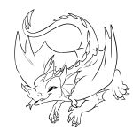  absurd_res blep chibi dragon feral hi_res line_art male scalie slytherite starwolfskin tongue tongue_out western_dragon wings zgf_art 