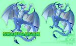  absurd_res badge blue dragon full-length_portrait furryart hi_res invalid_tag pinup portrait pose 
