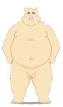  2023 anthro balls belly big_belly brown_body flaccid genitals ginsingoo1 hi_res kemono male mammal moobs navel nipples overweight overweight_male penis simple_background small_penis solo suid suina sus_(pig) white_background wild_boar 