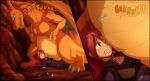  abdominal_bulge anthro bulge charizard duo female generation_1_pokemon hi_res human incredibleediblecalico male mammal nintendo pokeball pokemon pokemon_(species) scar size_difference vore 