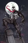  artist_name english_text full_moon highres in-hyuk_lee long_tongue looking_at_viewer marvel moon night open_mouth outdoors sharp_teeth signature spider-man_(series) teeth tongue tongue_out venom_(marvel) web_address 