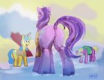  absurd_res amethyst_star_(mlp) animal_genitalia cherry_berry_(mlp) cutie_mark digital_media_(artwork) earth_pony equid equine female feral friendship_is_magic genitals group hair hasbro hi_res horn horse lemon_hearts_(mlp) libido mammal multicolored_hair my_little_pony nude pony pussy solo unicorn 