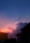  alu.m_(alpcmas) blue_sky building cloud evening gradient_sky highres house no_humans orange_sky original outdoors power_lines scenery signature sky sunset utility_pole 