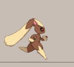  2d_animation animated anthro big_butt black_sclera brown_body brown_fur butt eyebrows female fur generation_4_pokemon lagomorph leporid lopunny mammal martin_chang mouthless nintendo nude pokemon pokemon_(species) red_eyes running simple_background solo tail thick_eyebrows thick_thighs wide_hips 
