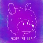  abstract_background afro ambiguous_gender anthro ears_up exclamation_point hapromeen headshot_portrait icon kangaroo macropod mammal marsupial minimalist portrait purple_background simple_background solo text unknown_language white_line_art 