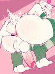  absurd_res anthro anus backsack balls big_butt bodily_fluids boss_monster bovid butt caprine clothing deltarune desertkaiju fur genitals hi_res legwear mammal penis ralsei spread_anus spreading sweat sweaty_butt thigh_highs undertale undertale_(series) vein veiny_penis white_body white_fur 