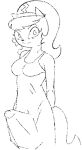 2023 anthro black_and_white breasts clothed clothing crossgender digital_drawing_(artwork) digital_media_(artwork) domestic_cat felid feline felis ftg_crossgender fti_crossgender gold-white-kott gynomorph hair hi_res intersex katty_katswell looking_at_viewer mammal monochrome nickelodeon simple_background sketch solo standing t.u.f.f._puppy tenting white_background 