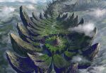  aircraft airplane cloud fantasy from_above landscape mountain no_humans noba original river scenery tower 