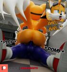 2023 2_tails 3d_(artwork) ahegao anal anal_penetration anthro anthro_on_anthro anthro_penetrated anthro_penetrating anthro_penetrating_anthro balls big_balls big_butt big_penis black_eyewear black_goggles black_nose black_pupils blue_balls blue_body blue_eyes blue_fur blue_penis butt camseven canid canine cheek_tuft clothing cowgirl_position cutaway digital_media_(artwork) dipstick_tail duo dutch_angle erection eulipotyphlan eye_roll eyewear eyewear_on_head faceless_anthro faceless_character faceless_male facial_tuft floor footwear fox from_front_position fur genitals gloves goggles goggles_on_head grey_eyewear grey_goggles half-closed_eyes hand_holding handwear hedgehog hi_res inside interspecies looking_pleasured lying male male/male male_on_bottom male_on_top male_penetrated male_penetrating male_penetrating_male mammal markings miles_prower multi_tail narrowed_eyes on_back on_bottom on_top onomatopoeia penetration penis pupils red_clothing red_footwear red_shoes sega sex shoes sonic_the_hedgehog sonic_the_hedgehog_(series) sound_effects tail tail_markings text thick_thighs tile tile_floor tongue tongue_out tools tuft white_body white_clothing white_footwear white_fur white_gloves white_handwear white_shoes workshop wrench yellow_body yellow_fur 
