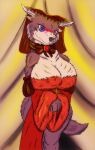  absurd_res beastars big_breasts breasts clothing dress female gozso-alako hi_res juno_(beastars) mammal red_clothing red_dress smile solo 