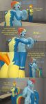  3d_(artwork) absurd_res anthro anthrofied breasts butt clothed clothing comic dialogue digital_media_(artwork) duo equid equine exposed_butt female friendship_is_magic hasbro hi_res mammal my_little_pony nude papadragon69 pegasus rainbow_dash_(mlp) spitfire_(mlp) wings wonderbolts_(mlp) 