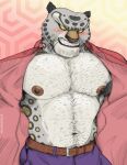  anthro blush body_hair chest_hair dreamworks felid hi_res kung_fu_panda male mammal muscular muscular_anthro muscular_male nipples pantherine snow_leopard solo tai_lung_(kung_fu_panda) tylerstark 