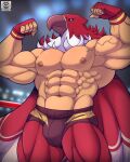  abs animal_head anthro biceps bottomwear clothing fighting_ring flexing for_a_head garou:_mark_of_the_wolves hi_res humanoid king_of_fighters looking_at_viewer male mammal mask muscular muscular_humanoid muscular_male nipples pants pecs snk solo tizoc vein veiny_muscles vier_punksterne white_eyes wrestler wrestling 