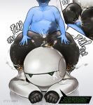  absurd_res anal anal_penetration android anthro band1tnsfw black_body blue_body bodily_fluids butt butt_grab cum cum_in_ass cum_inside dialogue digital_drawing_(artwork) digital_media_(artwork) duo ejaculation ejaculation_while_penetrated electricity english_text faceless_character faceless_male genital_fluids glistening glistening_body glistening_butt green_eyes grey_body hairy hand_on_butt hi_res hitchhiker&#039;s_guide_to_the_galaxy human kneeling machine male male/male mammal marvin_(hitchhiker&#039;s_guide) penetration penile penile_penetration penis_in_ass plap plap_(sound) portrait robot sex simple_background sound_effects sparks speech_bubble text thrusting 