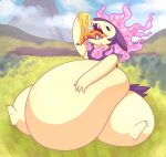  ambiguous_gender belly big_belly eating eyes_closed feral fire food hand_on_stomach hi_res hisuian_form hisuian_typhlosion honey_(food) huge_thighs hyper hyper_belly hyper_thighs morbidly_obese morbidly_obese_ambiguous morbidly_obese_feral nintendo obese obese_ambiguous obese_feral open_mouth outside overweight overweight_ambiguous overweight_feral pokemon pokemon_(species) pompuffy_(artist) regional_form_(pokemon) sharp_teeth sitting solo stuffing tan_body teeth thick_thighs tongue tongue_out weight_gain 