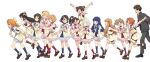  1boy 6+girls akagi_miria arms_up black_eyes black_footwear black_hair blonde_hair blue_hair bow brown_eyes brown_footwear brown_hair closed_eyes commentary_request dress fukuyama_mai full_body grey_hair hair_bow hairband highres ichihara_nina idol_clothes idolmaster idolmaster_cinderella_girls idolmaster_cinderella_girls_u149 jacket jumping koga_koharu kyouno light_brown_hair long_hair looking_at_another matoba_risa multiple_girls necktie open_mouth orange_hair producer_(idolmaster) producer_(idolmaster_cinderella_girls_u149) red_eyes ryuzaki_kaoru sajo_yukimi sakurai_momoka sasaki_chie short_hair simple_background sleeveless sleeveless_dress smile tachibana_arisu twintails two_side_up white_background wrist_cuffs yokoyama_chika yusa_kozue yuuki_haru 