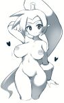  &lt;3 absurd_res areola blush breasts butt_from_the_front ear_piercing ear_ring featureless_crotch female genie hair hi_res humanoid humanoid_pointy_ears long_hair looking_at_viewer nipples not_furry piercing ponytail ring_piercing shantae shantae_(series) simple_background smile solo somesome wayforward 