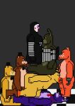  anal anal_penetration animatronic avian bear bird bonnie_(fnaf) canid canine checkered_floor chica_(fnaf) chicken digital_media_(artwork) double_penetration fellatio female five_nights_at_freddy&#039;s five_nights_at_freddy&#039;s_2 five_nights_at_freddy&#039;s_3 foot_fetish foot_lick foot_play fox foxy_(fnaf) fredbear_(fnaf) freddy_(fnaf) galliform gallus_(genus) golden_freddy_(fnaf) grey_background group group_sex hi_res humanoid lagomorph leporid licking machine male male/female male/male mammal marionette_(fnaf) mid3dposts oral orgy penetration penile phasianid pixel_(artwork) rabbit robot scottgames sex simple_background springtrap_(fnaf) standing_on_head tongue tongue_out vaginal vaginal_penetration 