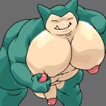  anthro balls belly eyes_closed generation_1_pokemon genitals hi_res humanoid humanoid_genitalia looking_at_viewer male mammal moobs nintendo nipples nude overweight overweight_anthro overweight_male penis pokemon pokemon_(species) simple_background smile snorlax solo solo_focus weirdocoon 