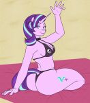 anthro anthrofied big_butt bikini bikini_thong breasts butt cleavage clothed clothing equid equine female friendship_is_magic hasbro hi_res horn looking_at_viewer looking_back looking_back_at_viewer lurking_tyger mammal my_little_pony solo starlight_glimmer_(mlp) swimwear unicorn 