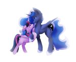  abhor_moon_(artist) duo equid equine eye_contact female female/female feral friendship_is_magic hasbro hi_res horn horse kissing looking_at_another mammal my_little_pony pony princess_luna_(mlp) princess_twilight_sparkle_(mlp) twilight_sparkle_(mlp) wet winged_unicorn wings 