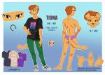  absurd_res anthro brown_eyes brown_hair canid canine canis clothed clothing colored domestic_dog fefece female fluffy fluffy_tail hair hi_res mammal model_sheet partially_clothed piercing poodle solo standing tail tiona_(fefece) tomboy 