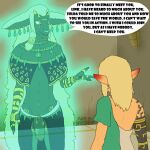  abs absurd_res anthro balls blush butt dialogue duo english_text exposed genitals hi_res humanoid hylian inprogress link male nintendo parody penis rauru_(tears_of_the_kingdom) size_difference spirit tears_of_the_kingdom text the_legend_of_zelda 