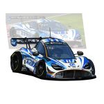  1boy absurdres car driving highres holeecrab mika_hakkinen motor_vehicle photo-referenced photo_inset race_vehicle racecar radio_antenna real_life shadow spoiler_(automobile) stance_(vehicle) super_gt vehicle_focus 
