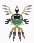  blue_eyes from_below full_body highres mokuzou_(moku_ssbu) no_humans pokemon pokemon_(creature) sigilyph signature simple_background solo spikes white_background 