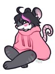  anthro big_sweater blush chibi hi_res male mammal murid murine nico rat rodent solo 