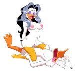  2022 anatid anseriform anthro anthro_on_anthro anthro_penetrated anthro_penetrating anthro_penetrating_anthro avian beak bird breasts cowgirl_position darkwing_duck disney drake_mallard duck duo erect_nipples eyes_closed feathers female female_penetrated from_front_position fucked_silly genitals hair hi_res intraspecies long_hair looking_pleasured male male/female male_penetrating male_penetrating_female morgana_mccawber nipples non-mammal_breasts nude on_bottom on_top penetration penile penile_penetration penis penis_in_pussy pussy sex simple_background smoggie tongue tongue_out vaginal vaginal_penetration white_background white_body white_feathers 