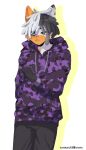  anthro bape calico_cat clothing designer_clothes domestic_cat dreadlocks felid feline felis hi_res hoodie kyrie_ramirez male mammal solo topwear 