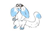  anthro big_ears cobalt_the_phalanx dante_(cobalt_the_phalanx) eyewear fluffy fluffy_tail glasses guardian_spirit hi_res hooves looking_at_viewer male paws simple_background solo tail white_background 