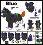  2012 aliasing ambiguous_gender black_body black_collar black_fur black_text blue_(bluekyokitty) blue_eyes blue_inner_ear_fluff blue_nose blue_tongue bluekyokitty brown_body brown_fur canid canine canis character_name checkered_clothing checkered_scarf clothing collar digital_drawing_(artwork) digital_media_(artwork) digitigrade domestic_dog english_text eyebrows feral fingerless_gloves flat_colors fur gloves green_body green_fur grey_body grey_fur grey_sclera handwear herding_dog inner_ear_fluff mammal model_sheet neckerchief nintendo one_ear_up pastoral_dog pattern_clothing pattern_kerchief pattern_neckerchief pattern_scarf paws plaid_kerchief plaid_neckerchief pokeball pokemon purple_body purple_fur raised_tail red_collar scarf sebdoggo simple_background smile solo standing stated_adult stated_age tail text tongue tongue_out tuft welsh_corgi white_background white_body white_fur 
