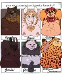  anthro armpit_fetish armpit_hair asgore_dreemurr bear belly benjamin_clawhauser big_belly big_butt black_nose blem-bop bodily_fluids body_hair boss_monster bovid brown_body butt caprine casual_exposure cheetah chest_hair clothed clothing disney english_text eyes_closed felid feline fur generation_6_pokemon genitals giant_panda goat group hair hi_res horn huge_butt invalid_tag jaguar kemono lion male mammal meme moobs mostly_nude muscular musk nintendo nipples obese obese_anthro overweight overweight_anthro overweight_male pangoro pantherine papa_bear_(puss_in_boots) penis pokemon pokemon_(species) puss_in_boots_(film) puss_in_boots_the_last_wish scarf simple_background smile sweat sweatdrop teeth text undertale undertale_(series) white_body yellow_body yellow_fur zootopia 