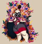  absurd_res anthro bovid caprine clothing coat_cape crown cult_of_the_lamb dedoggyskullz flower grey_body headgear hi_res lamb_(cult_of_the_lamb) legwear male mammal plant sheep sleeves smile solo thick_thighs thigh_highs wide_hips 