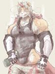  abs absurd_res anthro arknights armwear balls_outline blush bodily_fluids bulge canid canine canis clothing domestic_dog elbow_gloves forced forced_handjob fur genital_outline genitals gloves hair hand_on_penis handjob handwear hi_res horn hung_(arknights) hypergryph licking licking_lips long_hair male mammal orange_body orange_fur orange_hair pecs penile penis penis_outline pulling_down_pants sex solo studio_montagne sweat tongue tongue_out white_body white_fur white_hair yellow_eyes yunu38 