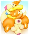  absurd_res almost_fully_inside anal anal_head_gulp anal_vore anus bboing belly big_belly big_breasts breasts duo feral floatzel generation_4_pokemon genitals gynomorph hi_res humanoid_genitalia humanoid_penis intersex looking_back nintendo nipples penis pokemon pokemon_(species) size_difference vore 