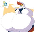  2020 anthro back_rolls belly big_belly big_breasts big_butt bodily_fluids bottomwear bottomwear_down breasts butt castdraws cinderace clothed clothing cutaway duo female generation_8_pokemon hand_on_chin hand_on_stomach huge_breasts huge_butt huge_hips inteleon long_ears looking_at_another looking_back looking_back_at_another male morbidly_obese morbidly_obese_anthro morbidly_obese_female narrowed_eyes nintendo obese obese_anthro obese_female offscreen_character overweight overweight_anthro overweight_female pants pants_down partially_clothed pokemon pokemon_(species) presenting presenting_hindquarters rear_view short_tail shy simple_background smile smug solo_focus sweat sweatdrop tail teasing thick_thighs three-quarter_view white_body 