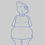  2022 anthro big_butt big_eyes biped blue_and_grey bottomwear butt cartoon_network clothed clothed_anthro clothed_female clothing countershade_snout countershading digital_drawing_(artwork) digital_media_(artwork) domestic_cat doofypidgeot elderly_anthro elderly_female eyebrows eyelashes eyelids felid feline felis female fully_clothed fully_clothed_anthro fully_clothed_female head_turned hi_res huge_butt iris lidded_eyes long_eyelashes looking_at_viewer looking_back looking_back_at_viewer mammal markings mary_senicourt mature_anthro mature_female monochrome mouth_closed no_pupils old overweight overweight_anthro overweight_female prick_ears rear_view resting_bitch_face sketch skirt snout solo standing sweater the_amazing_world_of_gumball thick_thighs topwear turtleneck whisker_markings 